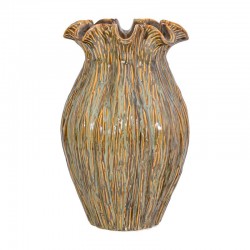 ΚΕΡΑΜΙΚΟ ΒΑΖΟ Fylliana FL30007 ΜΠΕΖ-ΓΚΡΙ-ΧΡΥΣΟ ΧΡΩΜΑ 22x36εκ