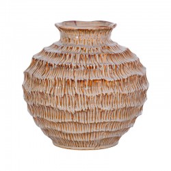 ΚΕΡΑΜΙΚΟ ΒΑΖΟ Fylliana FL30016 ΓΚΡΙ-ΚΑΦΕ ΧΡΩΜΑ 25x24εκ