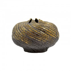 ΚΕΡΑΜΙΚΟ ΒΑΖΟ Fylliana FL3228 ΓΚΡΙ-ΧΡΥΣΟ ΧΡΩΜΑ 22x15εκ