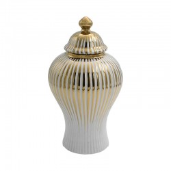 ΚΕΡΑΜΙΚΟ ΒΑΖΟ Fylliana FL971 ΛΕΥΚΟ-ΧΡΥΣΟ ΧΡΩΜΑ 16x30εκ