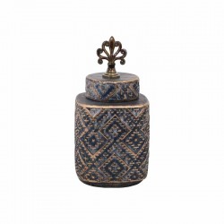 ΚΕΡΑΜΙΚΟ ΒΑΖΟ Fylliana ΓΚΡΙ-ΜΠΡΟΝΖΕ 14x14x28.5εκ