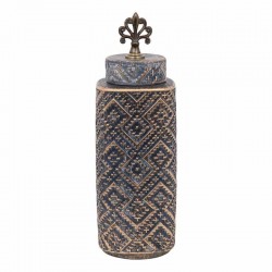 ΚΕΡΑΜΙΚΟ ΒΑΖΟ Fylliana ΓΚΡΙ-ΜΠΡΟΝΖΕ 14x14x45εκ