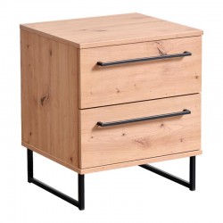 ΚΟΜΟΔΙΝΟ SARDINIA NO2F ARTISAN OAK / ΜΑΥΡΟ 45.5x35x54εκ