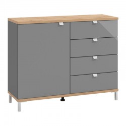 ΚΟΜΟΤΑ MARBELLA 2K4F ΓΚΡΙ ΓΡΑΦΙΤΗΣ-ARTISAN OAK-ΓΚΡΙ PAINTED GLASS 115.5*40*92εκ