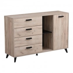 ΚΟΜΟΤΑ-ΜΠΟΥΦΕΣ UMBRIA 3K4F GREY OAK-ΜΑΥΡΟ 137x40x90εκ m.b.r