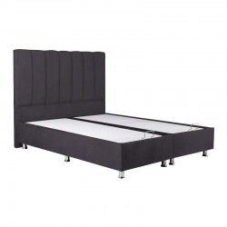 ΚΡΕΒΑΤΙ Elina ΓΚΡΙ ΜΕ ΑΠΟΘHKEYTIKO ΧΩΡΟ 208x142x130εκ ΓΙΑ ΣΤΡΩΜΑ 140x200εκ