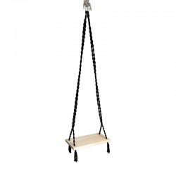 ΚΡΕΜΑΣΤΗ ΚΟΥΝΙΑ Fylliana FL620 ΜΕ ΞΥΛΙΝΟ ΚΑΘΙΣΜΑ ΧΡΩΜΑ ΜΑΥΡΟ 50x20x2εκ