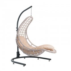 ΚΡΕΜΑΣΤΗ ΜΕΤΑΛΛΙΚΗ ΠΟΛΥΘΡΟΝΑ-ΦΩΛΙΑ Fylliana "Alisha" CAPPUCCINO ΧΡΩΜΑ 121x165x200εκ