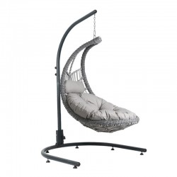 ΚΡΕΜΑΣΤΗ ΜΕΤΑΛΛΙΚΗ ΠΟΛΥΘΡΟΝΑ-ΦΩΛΙΑ Fylliana "Sarika" ΓΚΡΙ ΧΡΩΜΑ 121x147x200εκ