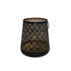 ΜΕΤΑΛΛΙΚΟ ΦΑΝΑΡΙ Fylliana FL12370 ΜΑΥΡΟ-ΧΡΥΣΟ ΧΡΩΜΑ 20x22εκ