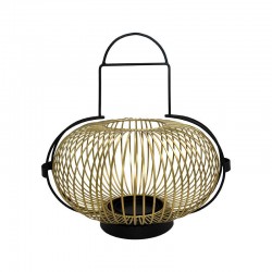 ΜΕΤΑΛΛΙΚΟ ΦΑΝΑΡΙ Fylliana FL31892 ΜΑΥΡΟ-ΧΡΥΣΟ ΧΡΩΜΑ 39x33εκ