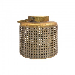 ΜΕΤΑΛΛΙΚΟ ΦΑΝΑΡΙ Fylliana FL811 ΧΡΥΣΟ ΑΝΤΙΚΕ ΧΡΩΜΑ 23x22εκ