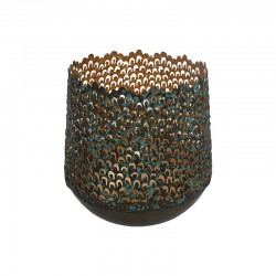 ΜΕΤΑΛΛΙΚΟ ΦΑΝΑΡΙ ΓΙΑ ΚΕΡΙ Fylliana FL27125 ΚΑΦΕ ΧΡΩΜΑ 15x15εκ