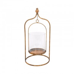 ΜΕΤΑΛΛΙΚΟ ΦΑΝΑΡΙ ΜΕ ΓΥΑΛΙ Fylliana "BIRD" 41x20x13.5εκ