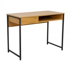 ΜΕΤΑΛΛΙΚΟ ΓΡΑΦΕΙΟ Fylliana FL2502 ΜΑΥΡΟ-SONOMA ΧΡΩΜΑ 100x50x76εκ
