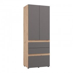 ΝΤΟΥΛΑΠΑ ARDERIN 2K3F h207 ARTISAN OAK-ΓΚΡΙ ΓΡΑΦΙΤΗΣ 79x52x208εκ