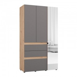 ΝΤΟΥΛΑΠΑ ARDERIN 3K3F1O h207 ARTISAN OAK-ΓΚΡΙ ΓΡΑΦΙΤΗΣ 117x52x208εκ