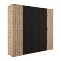 ΝΤΟΥΛΑΠΑ AVIGNON 5K h211 ARTISAN OAK-ΜΑΥΡΟ ΧΡΩΜΑ 228x55x211εκ