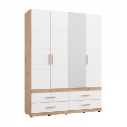 ΝΤΟΥΛΑΠΑ DILLON 4K4F1O h207 ARTISAN OAK-ΛΕΥΚΟ 155x52x208εκ