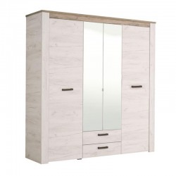 ΝΤΟΥΛΑΠΑ Kent 4K2F2O GREY OAK/WHITE OAK 199x56x207εκ