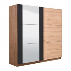 ΝΤΟΥΛΑΠΑ SARDINIA 220 OG ARTISAN OAK / ΜΑΥΡΟ 217x62.5x210εκ