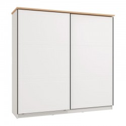 ΝΤΟΥΛΑΠΑ VALENCIA 220 ΛΕΥΚΟ-ARTISAN OAK-ΛΕΥΚΟ ΜΑΤ 220x62.5x214εκ