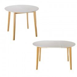 ΤΡΑΠΕΖΙ ΤΡΑΠΕΖΑΡΙΑΣ Fylliana MAX S ΛΕΥΚΟ ΣΤΡΟΓΓΥΛΟ ΑΝΟΙΓΟΜΕΝΟ 90+40x75εκ