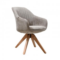 ΠΕΡΙΣΤΡΕΦΟΜΕΝΗ ΚΑΡΕΚΛΑ ΤΡΑΠΕΖΑΡΙΑΣ Fylliana FL23A ΚΑΦΕ ΧΡΩΜΑ ΥΦΑΣΜΑΤΟΣ ΜΕ ΞΥΛΙΝΑ ΠΟΔΙΑ 63x58x82εκ