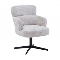 ΠΕΡΙΣΤΡΕΦΟΜΕΝΗ ΠΟΛΥΘΡΟΝΑ Fylliana FL096 ΜΠΕΖ ΥΦΑΣΜΑ ΜΕ ΜΑΥΡΗ ΜΕΤΑΛΛΙΚΗ ΒΑΣΗ 70x74x89εκ