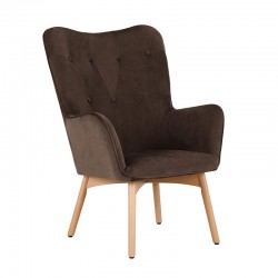 ΠΟΛΥΘΡΟΝΑ Fylliana FL8009 ΚΑΦΕ ΒΕΛΟΥΔΟ ΜΕ ΞΥΛΙΝΑ ΠΟΔΙΑ 67x72x97εκ