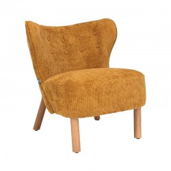 ΠΟΛΥΘΡΟΝΑ Fylliana Agnes ΚΙΤΡΙΝΟ ΧΡΩΜΑ ΥΦΑΣΜΑΤΟΣ ΜΕ ΞΥΛΙΝΑ ΠΟΔΙΑ 66x73x77εκ