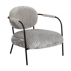 ΠΟΛΥΘΡΟΝΑ Fylliana FL812 ΓΚΡΙ ΥΦΑΣΜΑ ΜΕ ΜΕΤΑΛΛΙΚΑ ΠΟΔΙΑ 76x76x77εκ