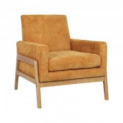 ΠΟΛΥΘΡΟΝΑ Fylliana Irma ΚΙΤΡΙΝΟ ΧΡΩΜΑ ΥΦΑΣΜΑΤΟΣ ΜΕ ΞΥΛΙΝΑ ΠΟΔΙΑ 73x77x82εκ