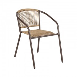 ΠΟΛΥΘΡΟΝΑ ΚΗΠΟΥ Fyllianna FL11465 ΑΠΟ ΣΥΝΘΕΤΙΚΟ RATTAN MΕ ΜΕΤΑΛΛΙΚΟ ΣΚΕΛΕΤΟ ΚΑΦΕ ΧΡΩΜΑ 54x63x74εκ