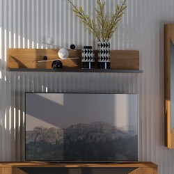 ΡΑΦΙ ΤΟΙΧΟΥ Fylliana Jakarta ΜΕ ΚΑΠΛΑΜΑ ΔΡΥΟΣ ΡΟΥΣΤΙΚ 145x29x25εκ