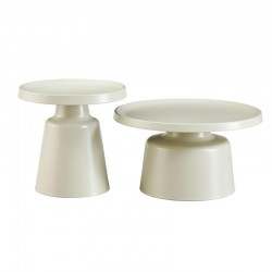 ΣΕΤ 2 ΤΡΑΠΕΖΑΚΙΑ ΣΑΛΟΝΙΟΥ Fylliana FL830 ΚΡΕΜ ΧΡΩΜΑ 50x47εκ & 70x39εκ