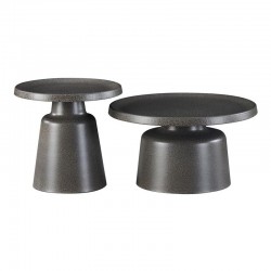 ΣΕΤ 2 ΤΡΑΠΕΖΑΚΙΑ ΣΑΛΟΝΙΟΥ Fylliana FL830 ΜΑΥΡΟ ΧΡΩΜΑ 50x47εκ & 70x39εκ