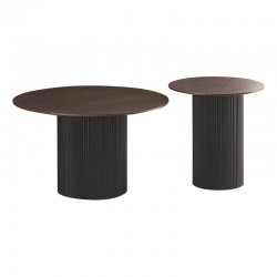 ΣΕΤ 2 ΤΡΑΠΕΖΑΚΙΑ ΣΑΛΟΝΙΟΥ Fylliana FL837 ΚΑΦΕ-ΜΑΥΡΟ ΧΡΩΜΑ 50x45εκ & 80x40εκ