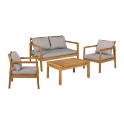 ΣΕΤ ΚΗΠΟΥ 4 ΤΕΜ ΞΥΛΟ ΑΚΑΚΙΑΣ Fylliana FL129 ΚΑΡΥΔΙ ΣΚΕΛΕΤΟΣ ΜΠΕΖ-ΚΑΦΕ ΥΦΑΣΜΑ 120x68x75εκ