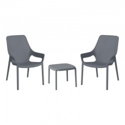 ΣΕΤ 2 ΚΑΡΕΚΛΕΣ ΚΗΠΟΥ ΚΑΙ ΤΡΑΠΕΖΑΚΙ Fylliana “Selavia” ΜΕ UV ΠΡΟΣΤΑΣΙΑ ΣΚΟΥΡΟ ΓΚΡΙ ΧΡΩΜΑ