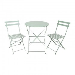 ΣΕΤ ΜΕΤΑΛΛΙΚΟ ΤΡΑΠΕΖΙ ΚΗΠΟΥ ΜΕ 2 ΚΑΡΕΚΛΕΣ Fylliana Rollin ΛΑΔΙ ΧΡΩΜΑ 60x70εκ