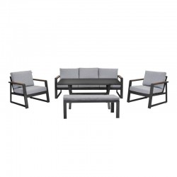 ΣΕΤ ΣΑΛΟΝΙ ΕΞΟΧΗΣ 5 ΤΕΜΑΧΙΩΝ Fylliana "Maya" ΣΚΟΥΡΟ ΓΚΡΙ ΧΡΩΜΑ