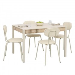 ΣΕΤ ΤΡΑΠΕΖΑΡΙΑΣ FL2408 SONOMA-CASHMERE (5) ΠΕΝΤΕ ΤΕΜΑΧΙΩΝ ΜΕ ΜΠΕΖ ΚΑΡΕΚΛΑ FL2311 d.n.s