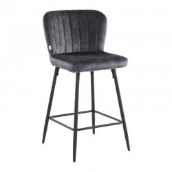 ΣΚΑΜΠΟ ΜΠΑΡ Fylliana FL2036 ΓΚΡΙ ΥΦΑΣΜΑ ΜΕ ΑΝΘΡΑΚΙ - ΜΑΥΡΟ ΜΕΤΑΛΛΙΚΟ ΣΚΕΛΕΤΟ 51x54x94εκ