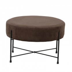 ΣΚΑΜΠΟ ΣΤΡΟΓΓΥΛΟ Fylliana FL102 ΚΑΦΕ ΒΕΛΟΥΔΟ ΜΕ ΜΕΤΑΛΛΙΚΑ ΠΟΔΙΑ 60x60x40εκ