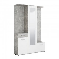 ΣΤΑΝΤ ΧΩΛ ΚΑΙ ΠΑΠΟΥΤΣΟΘΗΚΗ MARTIN ΓΚΡΙ CONCRETE-ΛΕΥΚΟ 133,5x33x197,5εκ fxtr