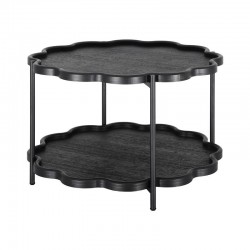 ΣΤΡΟΓΓΥΛΟ ΒΟΗΘΗΤΙΚΟ ΤΡΑΠΕΖΑΚΙ MDF ΣΑΛΟΝΙΟΥ Fylliana FL03248 ΜΑΥΡΟ ΧΡΩΜΑ 80x48εκ