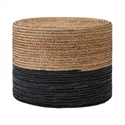 ΣΤΡΟΓΓΥΛΟ ΠΟΥΦ Fylliana Jute ΜΑΥΡΟ-ΚΑΦΕ ΧΡΩΜΑ 45x35εκ