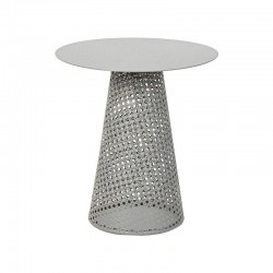 ΣΤΡΟΓΓΥΛΟ ΤΡΑΠΕΖΑΚΙ ΣΑΛΟΝΙΟΥ Fylliana FL2902 ΓΚΡΙ ΧΡΩΜΑ 35x38εκ