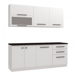 ΣΥΝΘΕΣΗ ΚΟΥΖΙΝΑΣ AMELIA 200 ΛΕΥΚΟ-ΛΕΥΚΟ HIGH GLOSS ΧΡΩΜΑ 200x56x200εκ